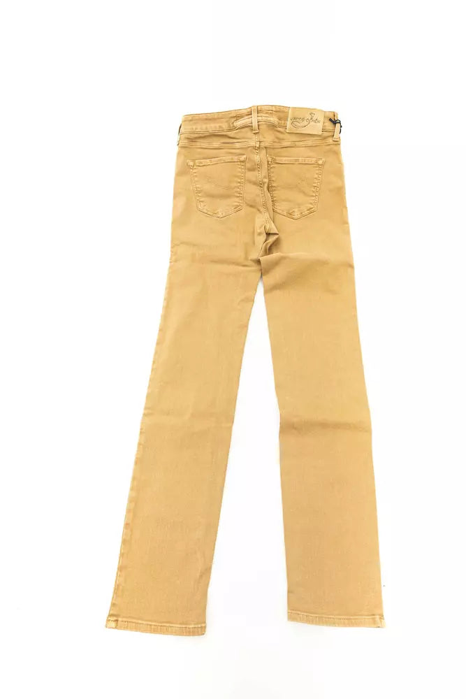 Beige Baumwoll-Damenjeans