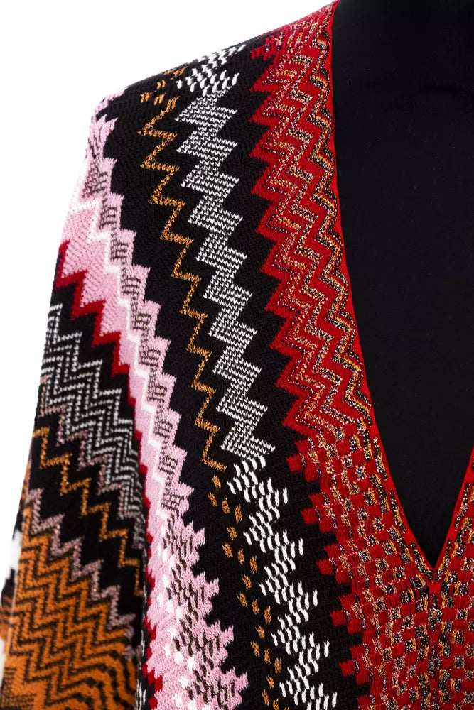 Mehrfarbiger Wollponcho für Damen