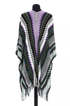 Mehrfarbiger Wollponcho für Damen