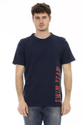 Blaues Baumwoll-T-Shirt für Herren