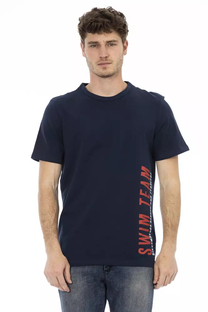 Blaues Baumwoll-T-Shirt für Herren