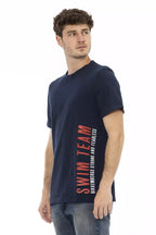 Blaues Baumwoll-T-Shirt für Herren