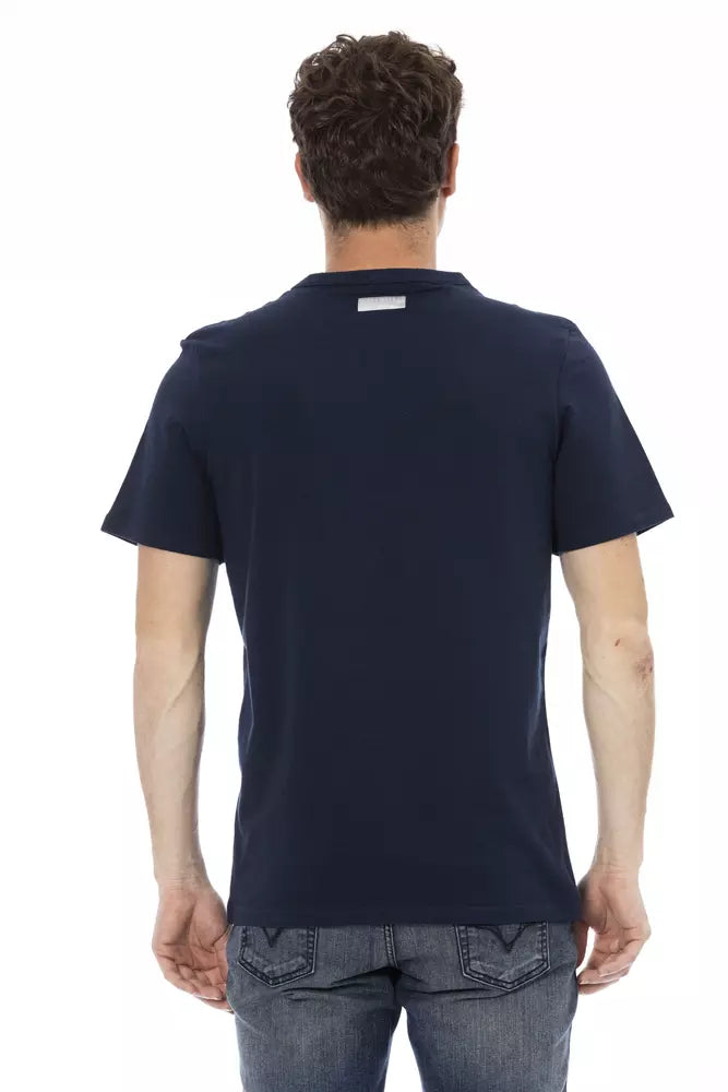Blaues Baumwoll-T-Shirt für Herren