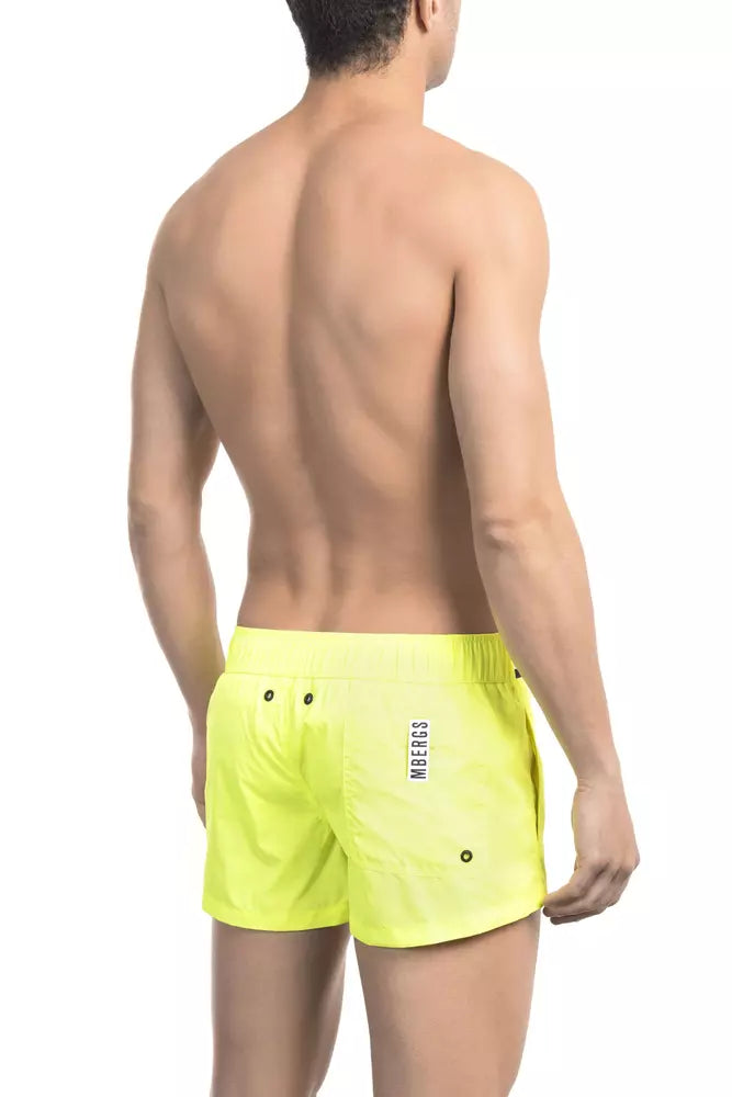Gelbe Polyamid Herren Badeshorts