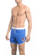 Blue Polyester Men's Swim Shorts