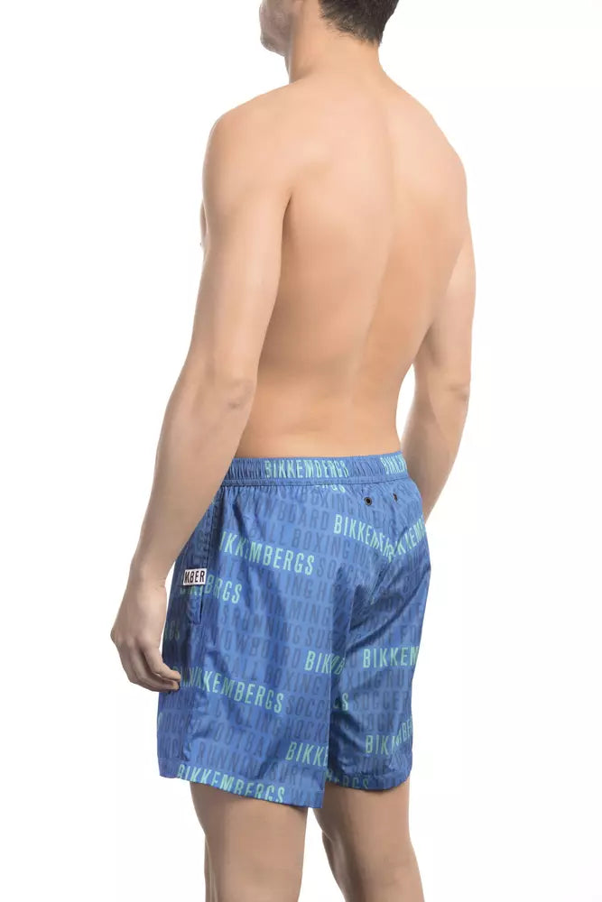 Blaue Polyester Herren Badeshorts