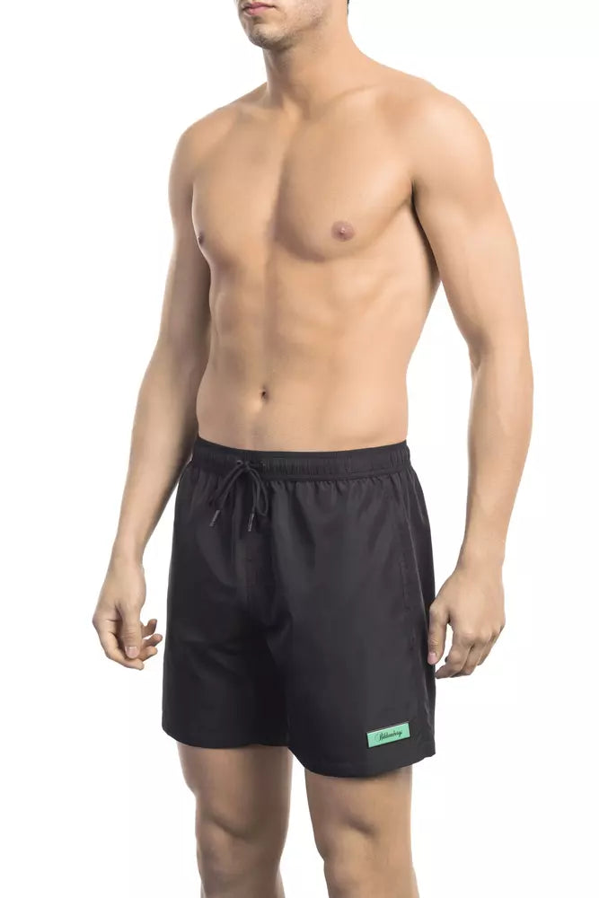 Black Polyester Men's Swim Shorts