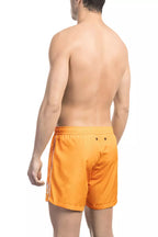Pantaloncino da bagno da uomo in poliestere arancione