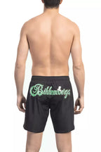Black Polyester Men's Swim Shorts