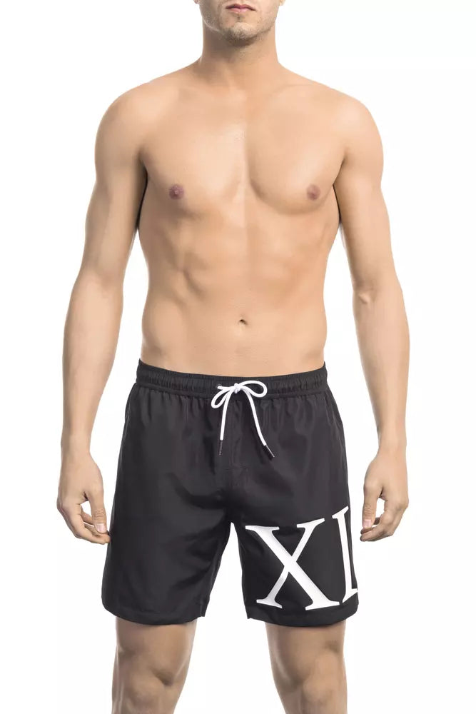 Schwarze Badeshorts für Herren aus Polyester