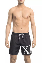 Schwarze Badeshorts für Herren aus Polyester