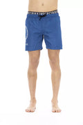 Blaue Polyester Badeshorts für Herren