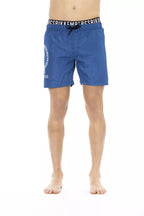 Blaue Polyester Badeshorts für Herren