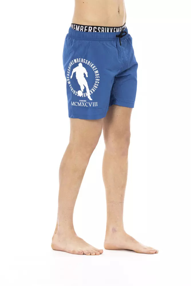 Blaue Polyester Badeshorts für Herren