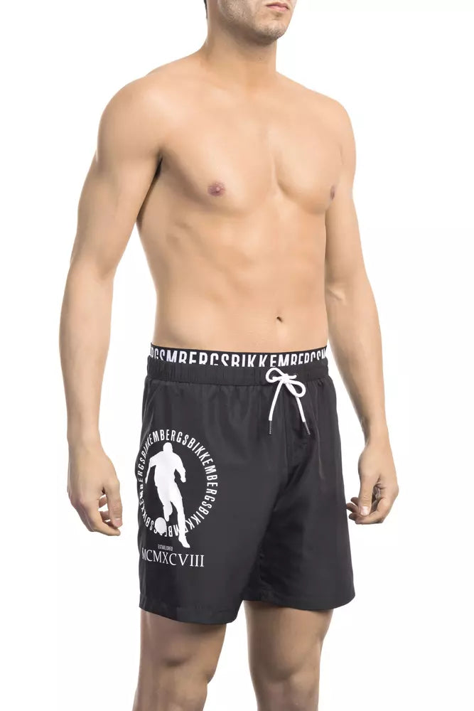 Schwarze Badeshorts für Herren aus Polyester
