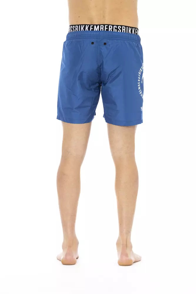 Blaue Polyester Badeshorts für Herren