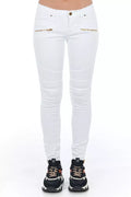 Weiße Baumwoll-Damenjeans