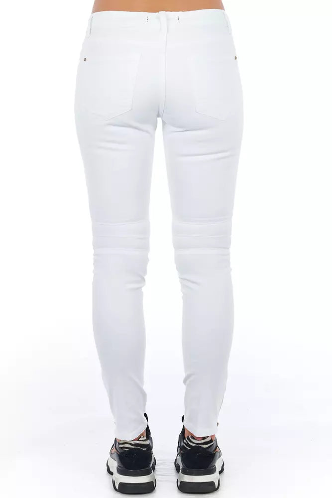 Weiße Baumwoll-Damenjeans