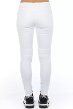 Weiße Baumwoll-Damenjeans