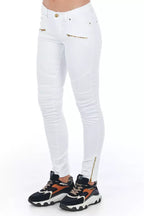 Weiße Baumwoll-Damenjeans