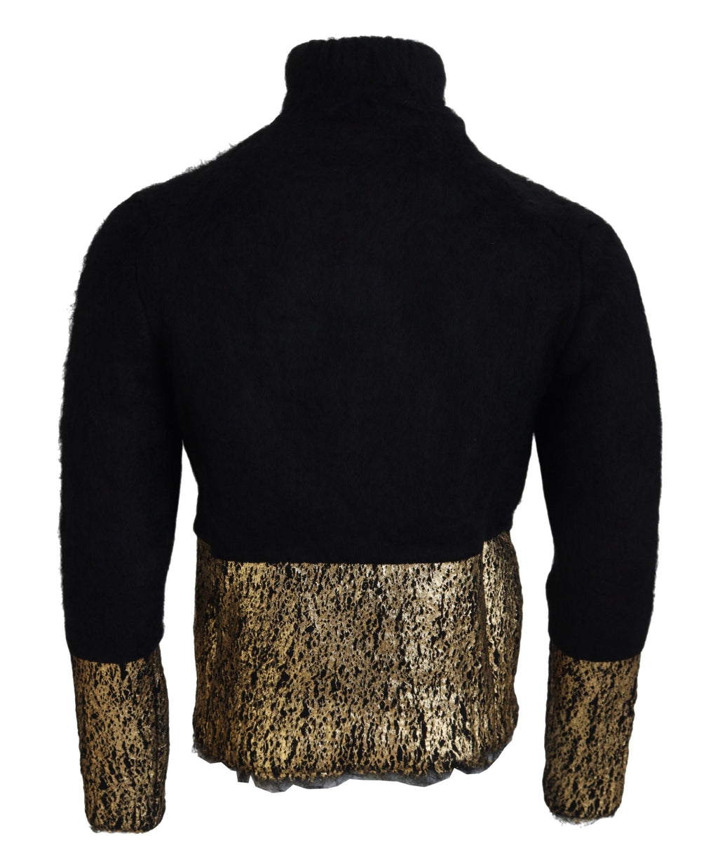Black Gold Rollkragen Mohair Pullover Herren Sweater