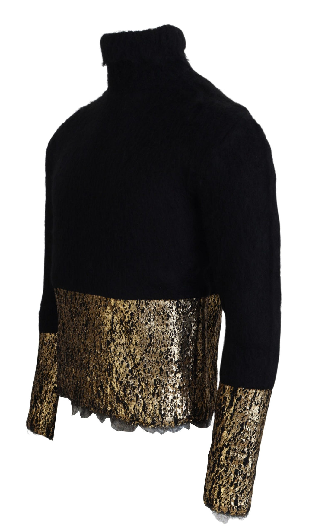 Black Gold Rollkragen Mohair Pullover Herren Sweater