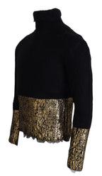 Black Gold Rollkragen Mohair Pullover Herren Sweater