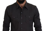Graues SICILIA Slim Fit Stretch-Hemd