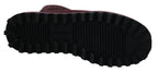Bordeaux Nylon Stiefel gepolsterte Mid-Schuhe