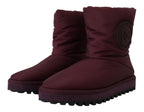 Bordeaux Nylon Stiefel gepolsterte Mid-Schuhe