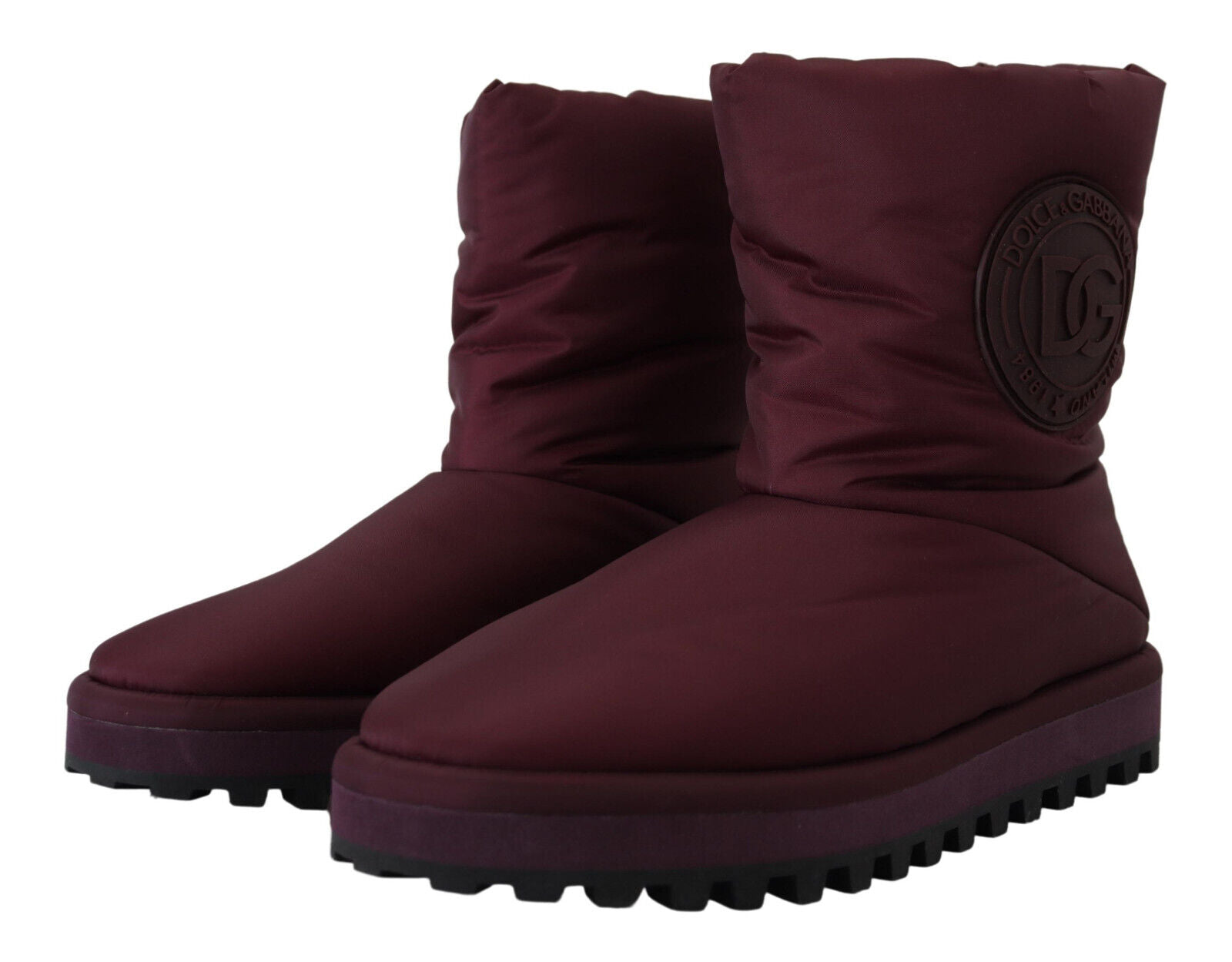 Bordeaux Nylon Stiefel gepolsterte Mid-Schuhe