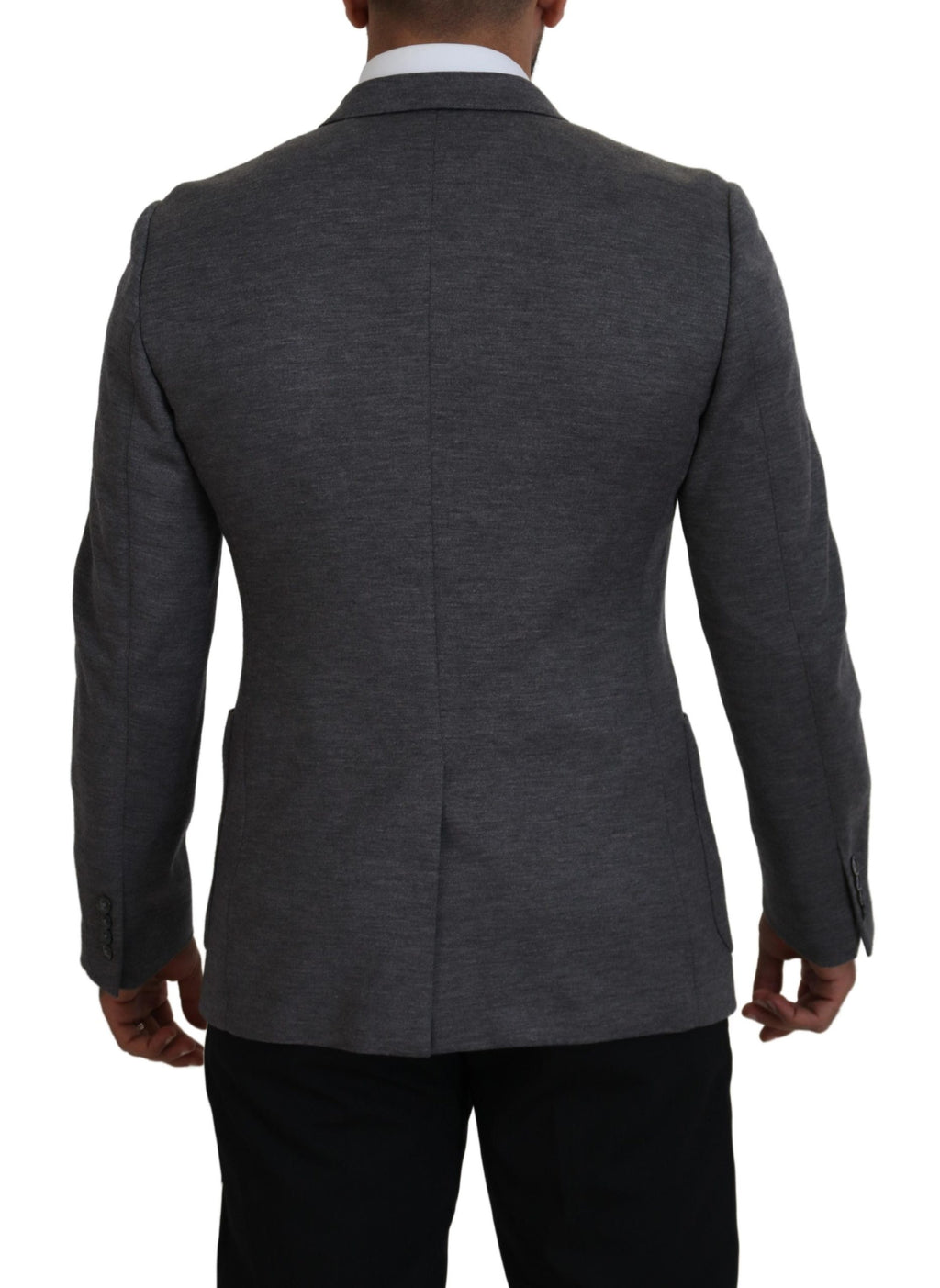 Grauer Slim Fit Stretch Sakko aus Wolle