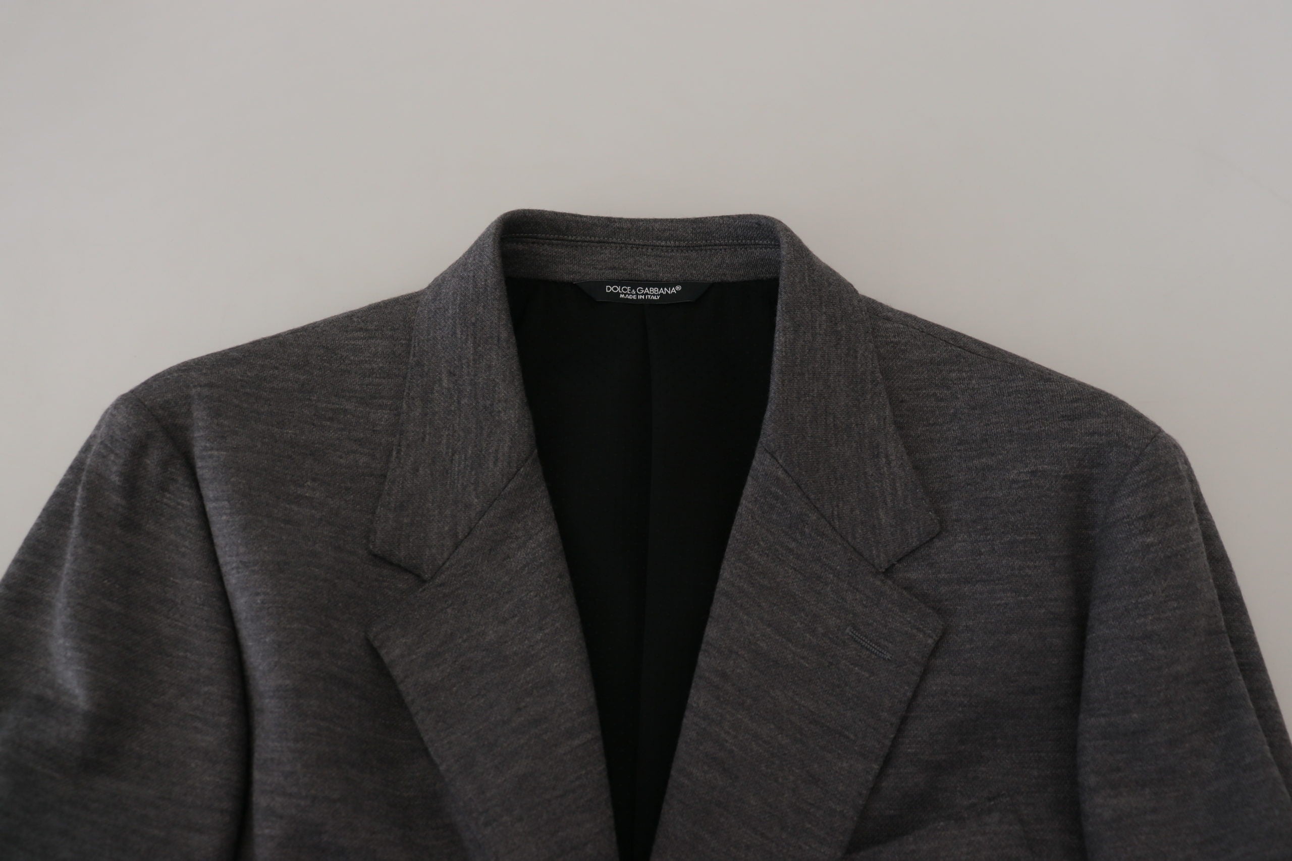 Grauer Slim Fit Stretch Sakko aus Wolle