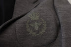 Grauer Slim Fit Stretch Sakko aus Wolle