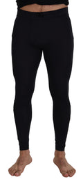 Schwarze Stretchhose aus Nylon im Slim Fit