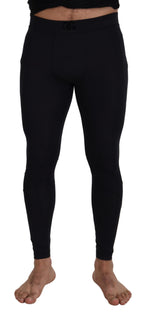 Schwarze Stretchhose aus Nylon im Slim Fit