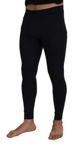 Schwarze Stretchhose aus Nylon im Slim Fit
