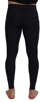 Schwarze Stretchhose aus Nylon im Slim Fit