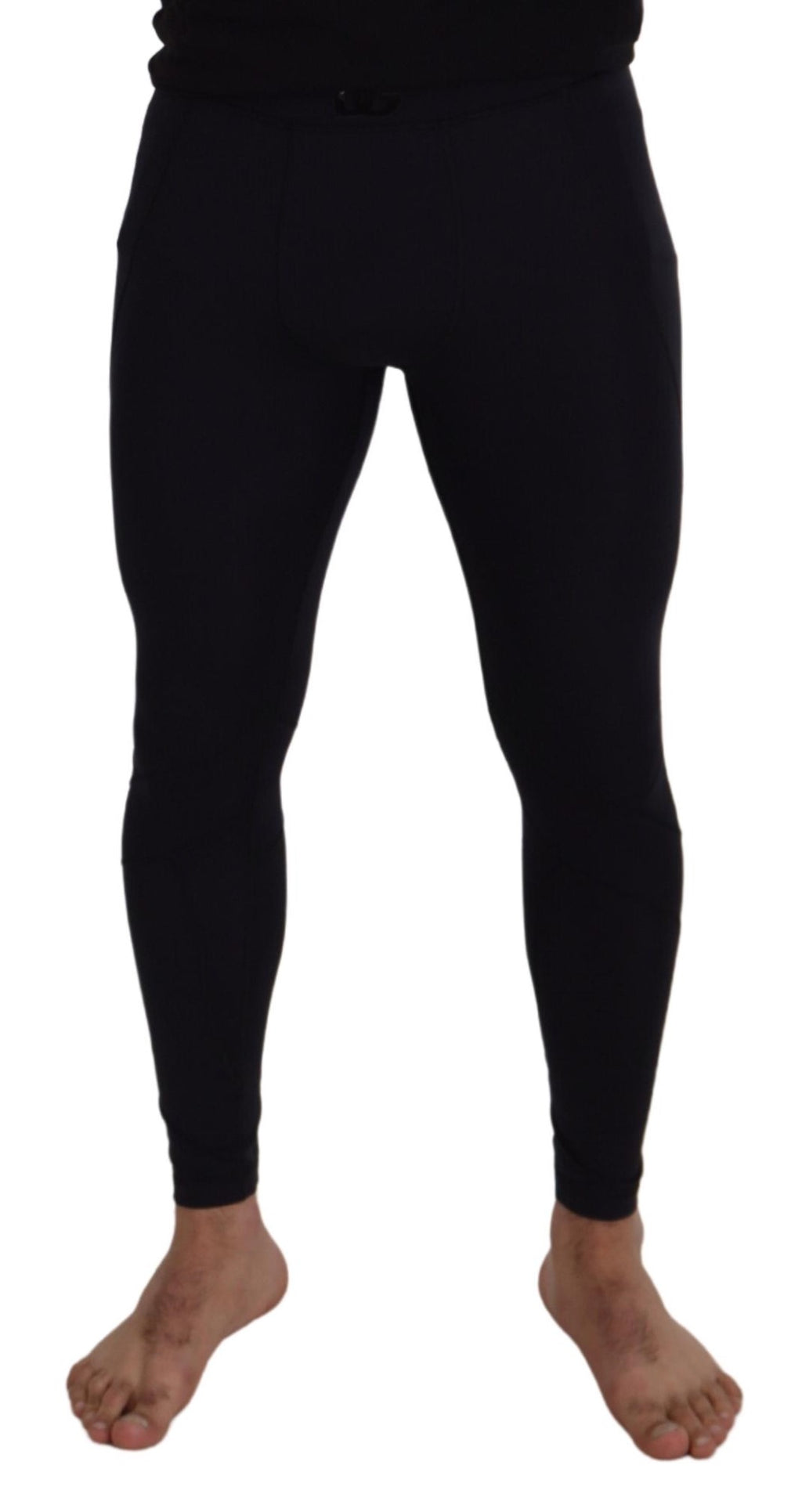 Schwarze Stretchhose aus Nylon im Slim Fit
