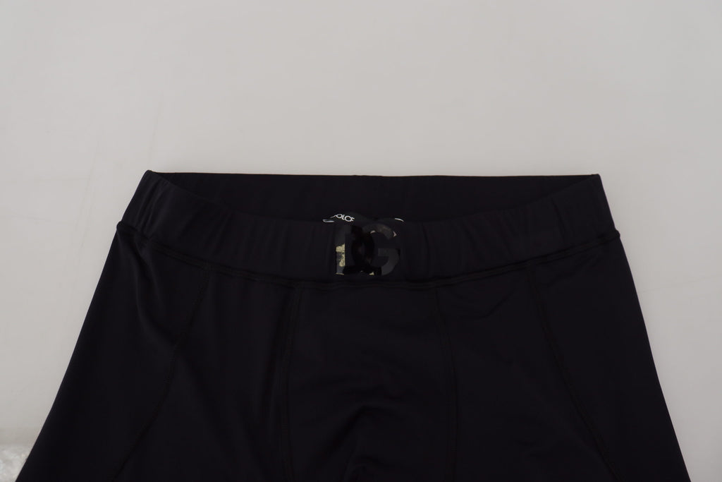 Schwarze Stretchhose aus Nylon im Slim Fit
