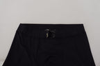 Schwarze Stretchhose aus Nylon im Slim Fit