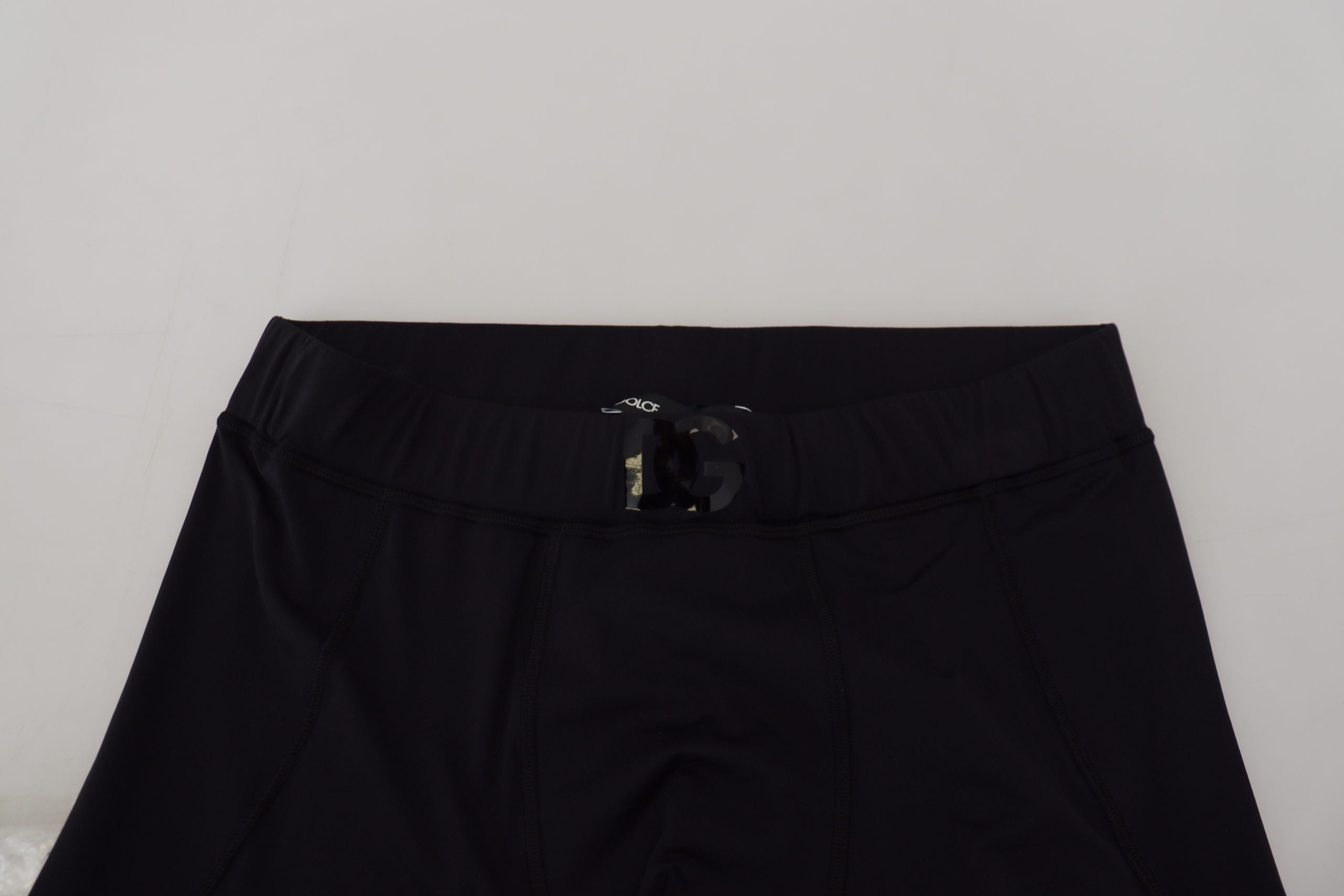 Schwarze Stretchhose aus Nylon im Slim Fit