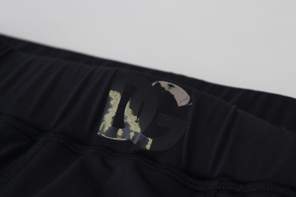 Schwarze Stretchhose aus Nylon im Slim Fit