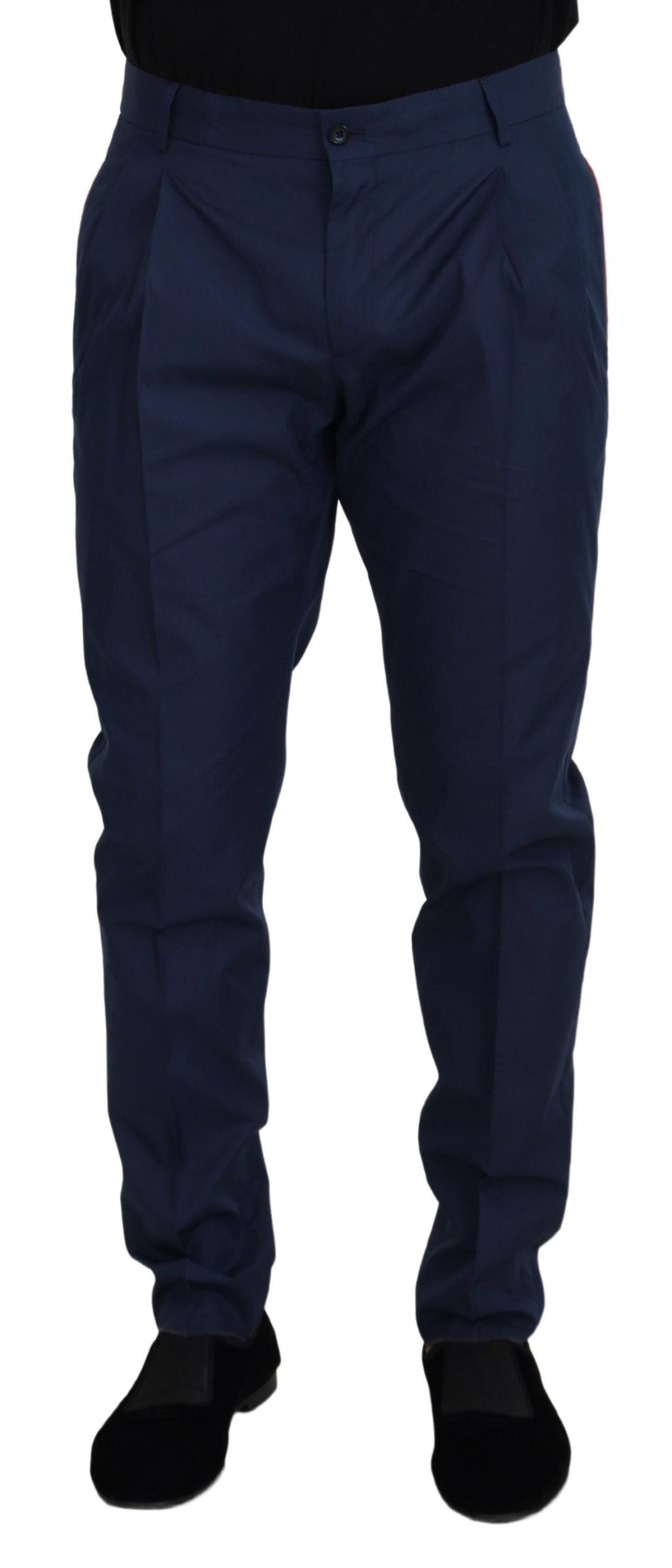 Blaue Chino-Anzughose aus Baumwolle