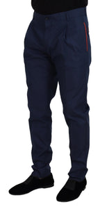Blaue Chino-Anzughose aus Baumwolle