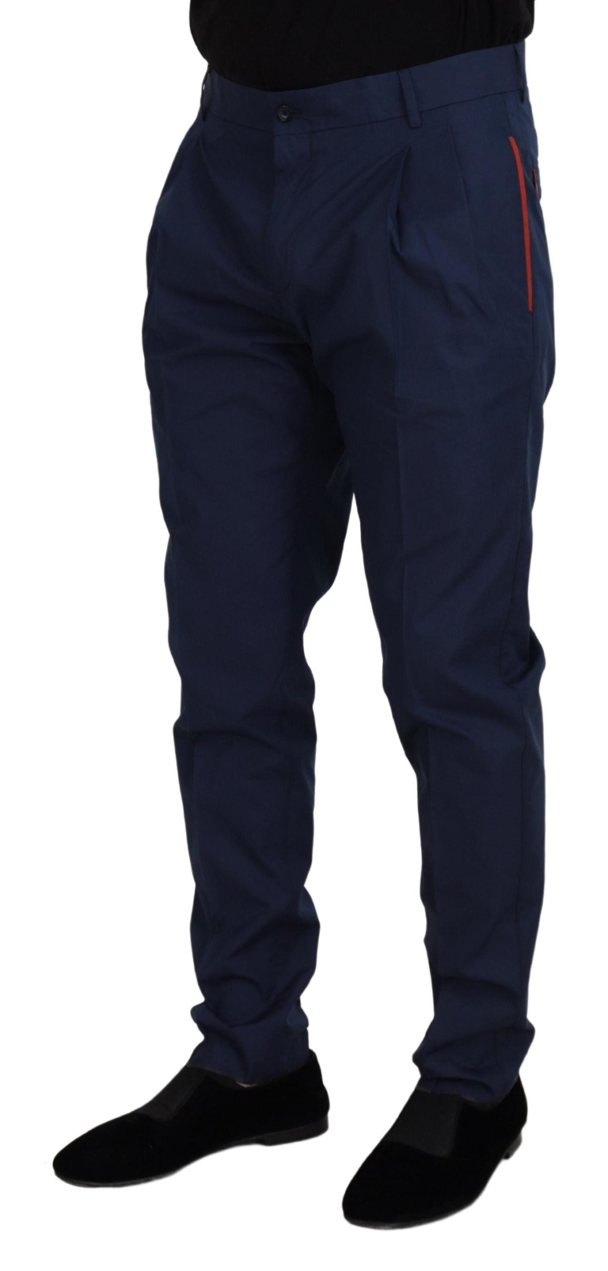 Blaue Chino-Anzughose aus Baumwolle