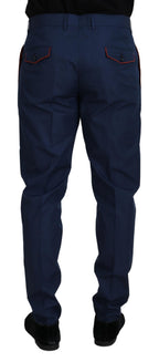 Blaue Chino-Anzughose aus Baumwolle