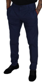 Blaue Chino-Anzughose aus Baumwolle