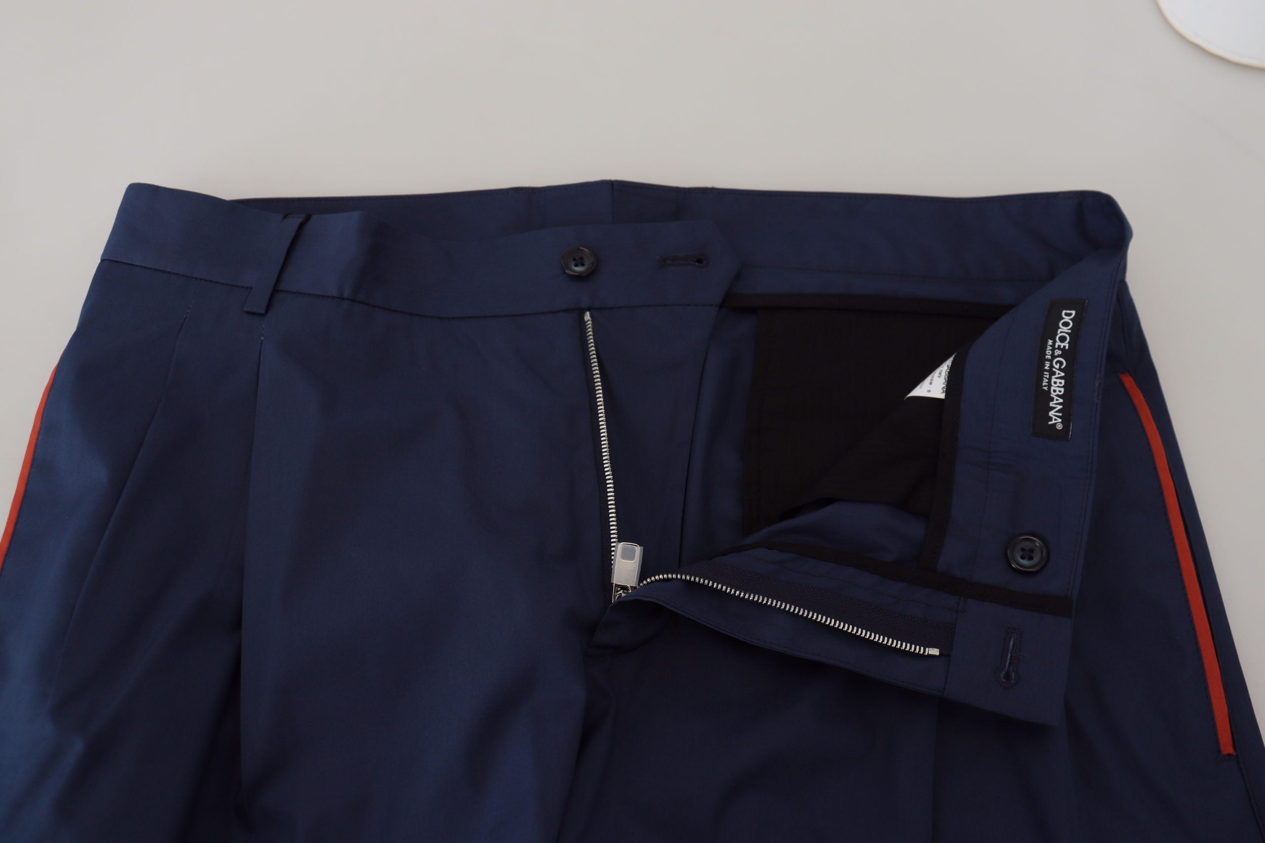 Blaue Chino-Anzughose aus Baumwolle