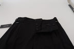 Schwarze Chino-Stoffhose aus Baumwolle